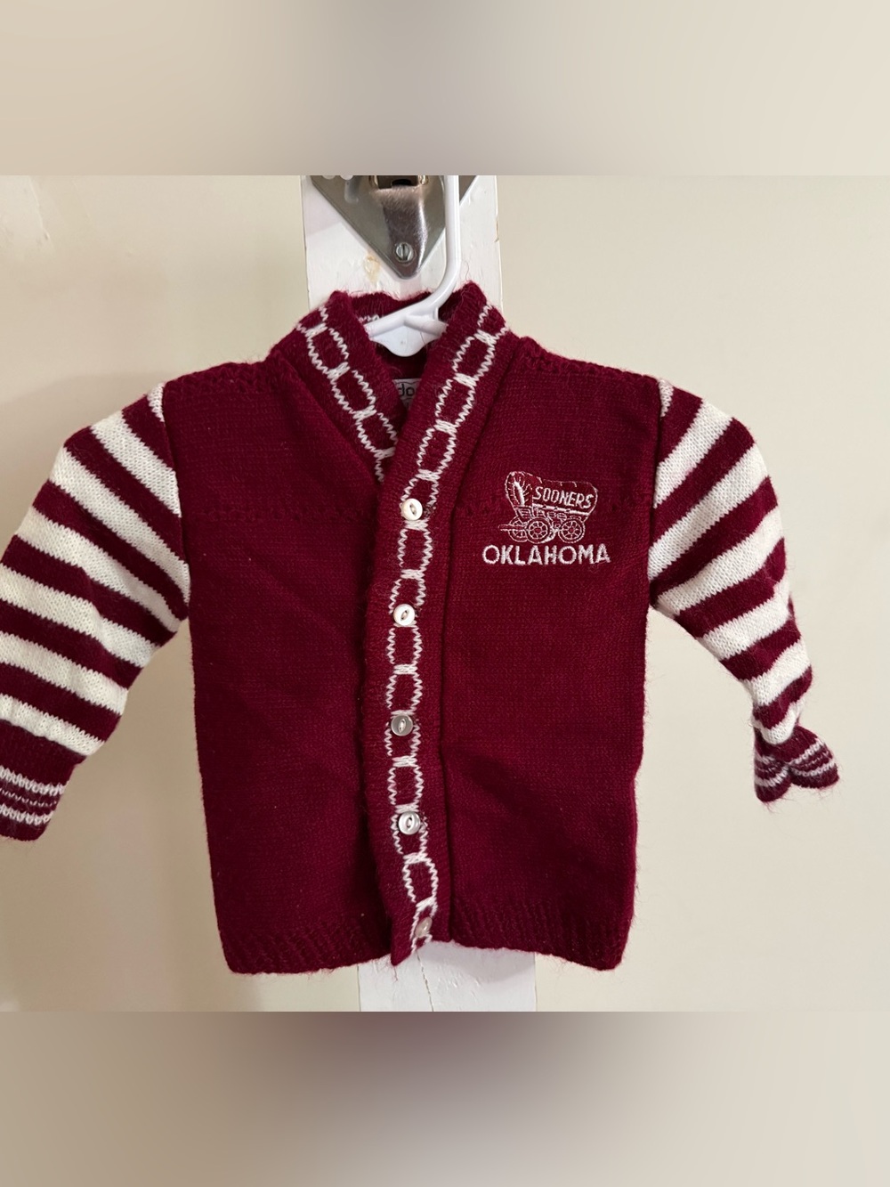 Newborn Oklahoma Sooners Cardigan